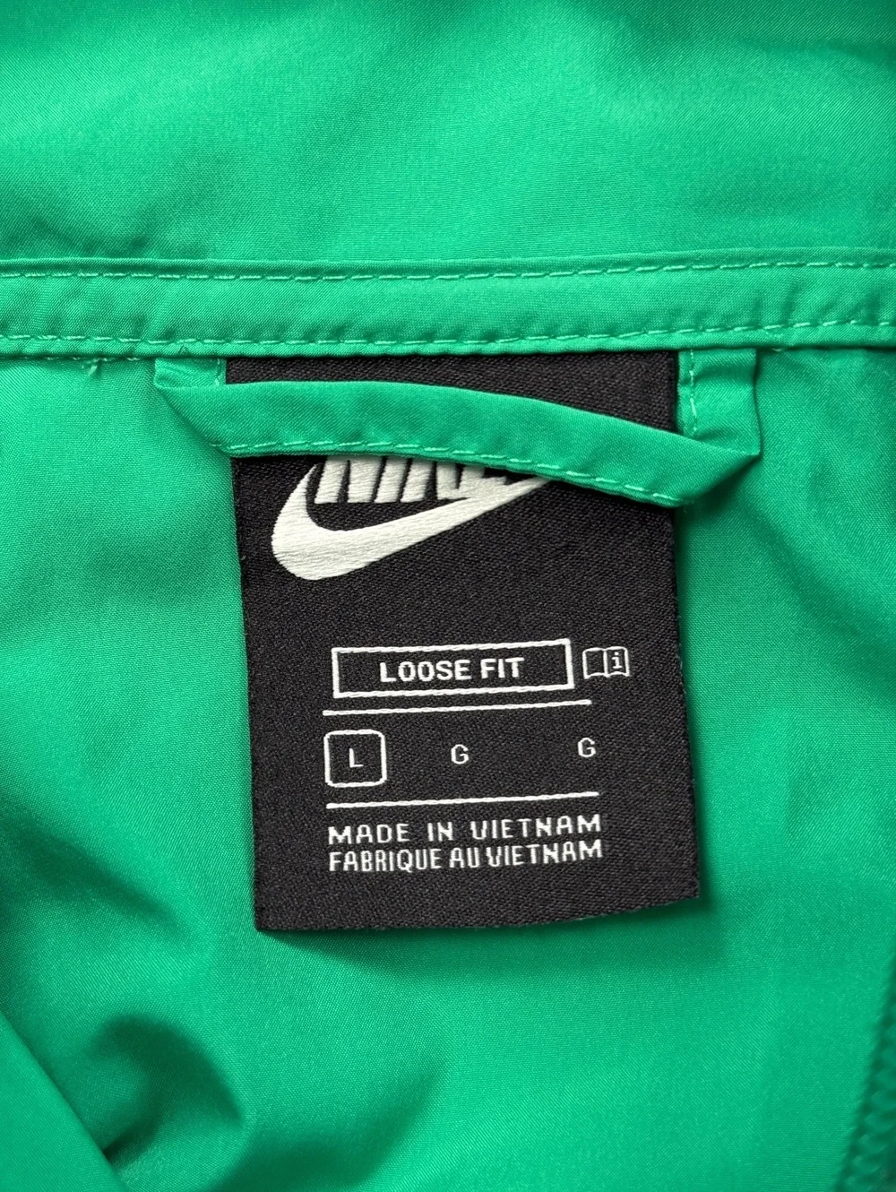 Nike Windbreaker Jacket Blue Green Loose Fit - Boys L